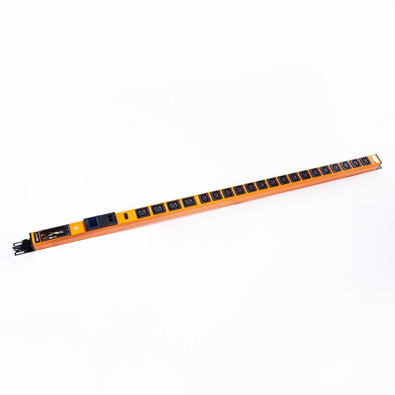 20 uttak IEC C13 IEC C19 låsbare stikkontakter 1U Hot swappable Indicator Vertikal RS485 Metered Rack PDU