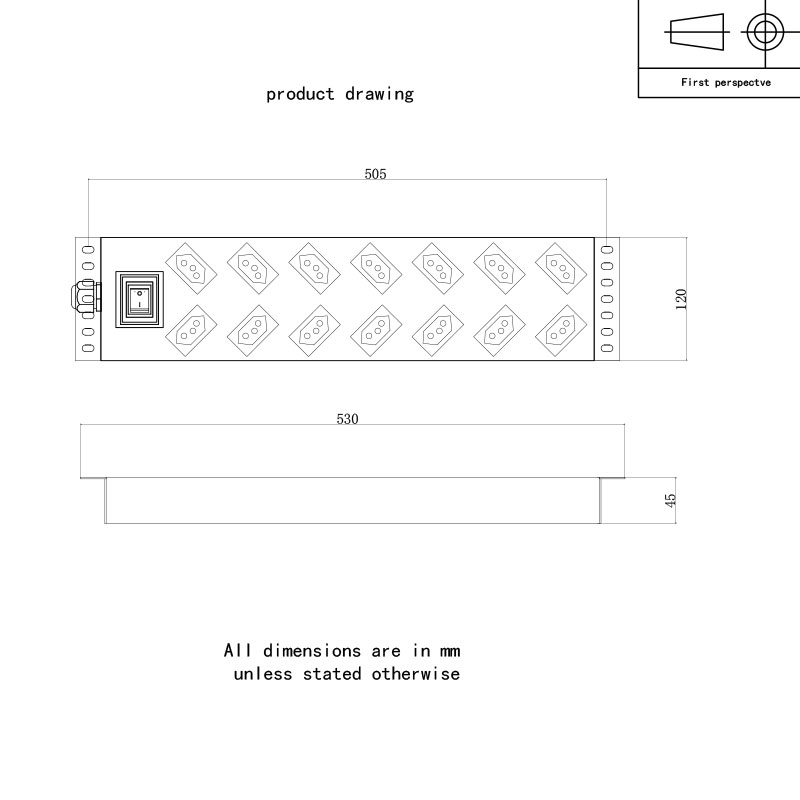 14-uttak Swiss Vertical Switched Rack Pdu