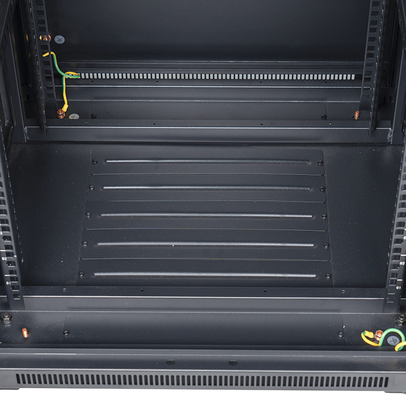 Server rack skap front enkel glassdør / bak blind enkel dør 18U-42U sort