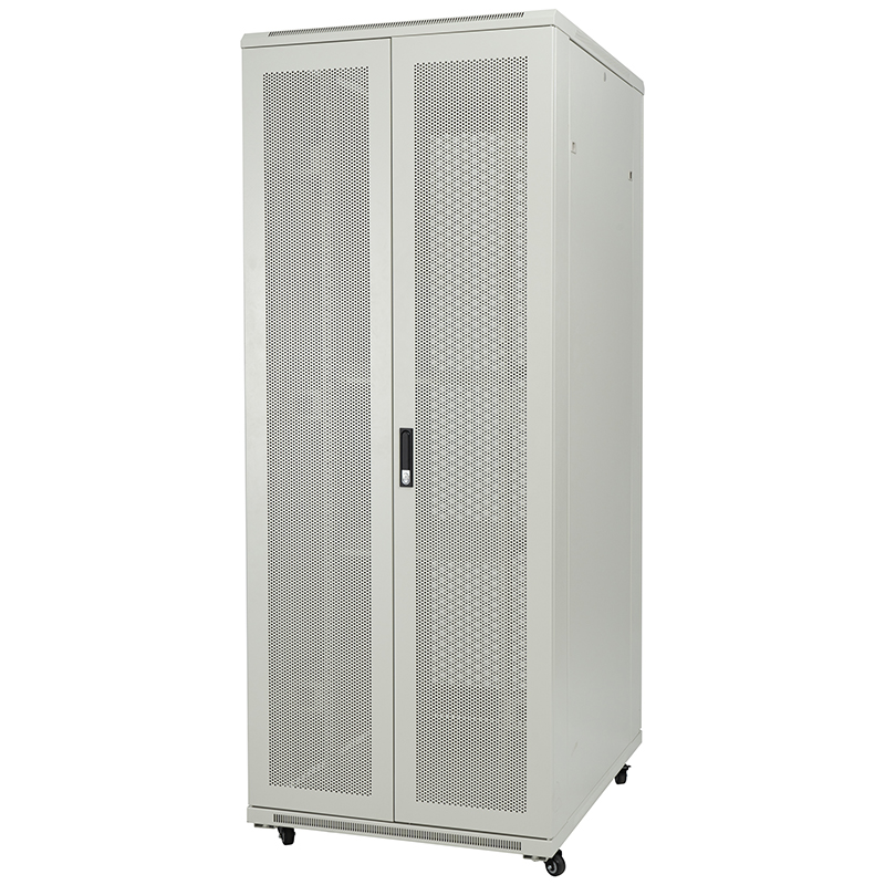 Server rack skap front perforert enkel dør/bak perforert dobbel dør 18U-42U grå